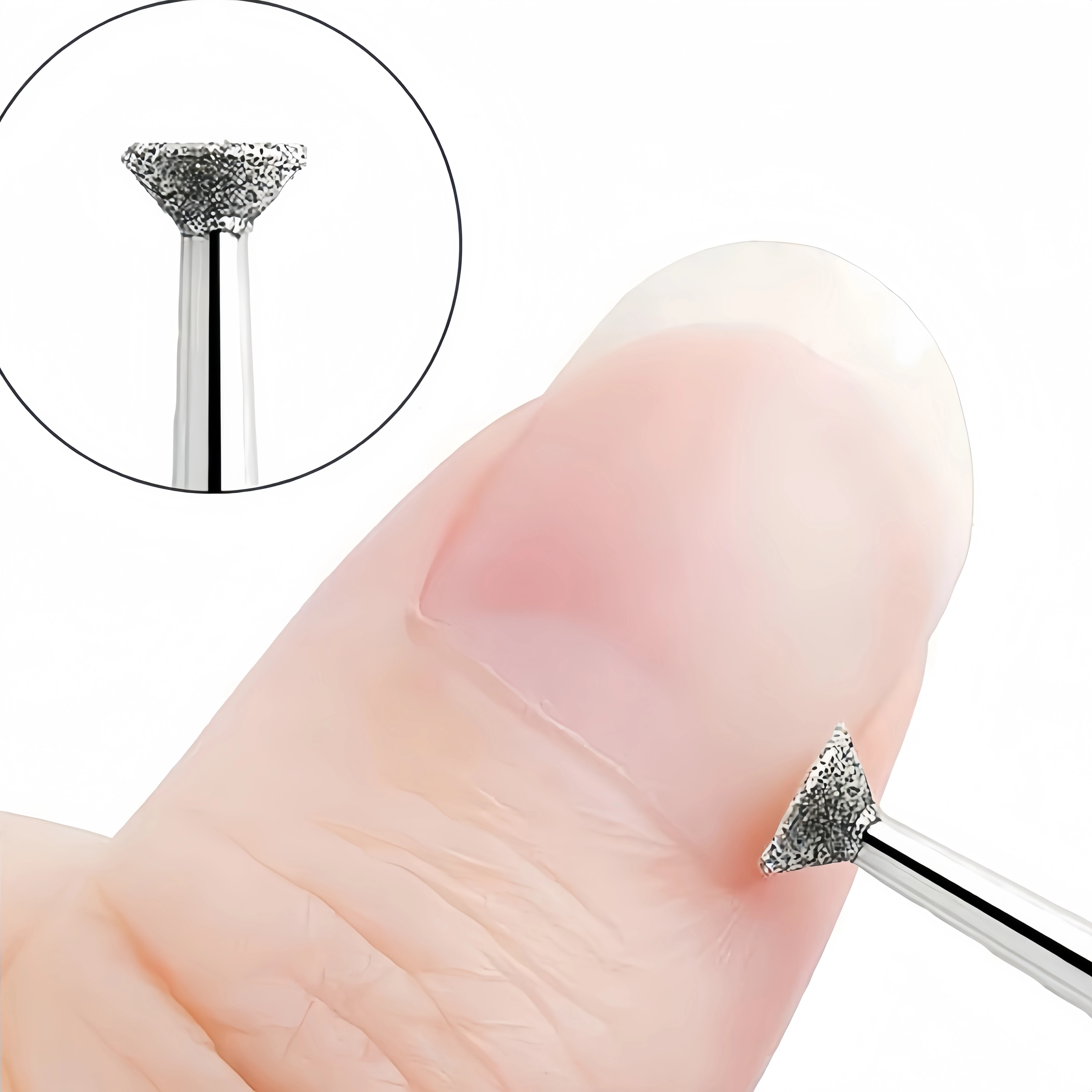 2 قطعة غرامة الماس مسمار لقمة ثقب لهب شكل المطاحن الروسية بشرة نظيفة لدغ الكهربائية مانيكير التدريبات الأظافر اكسسوارات #3