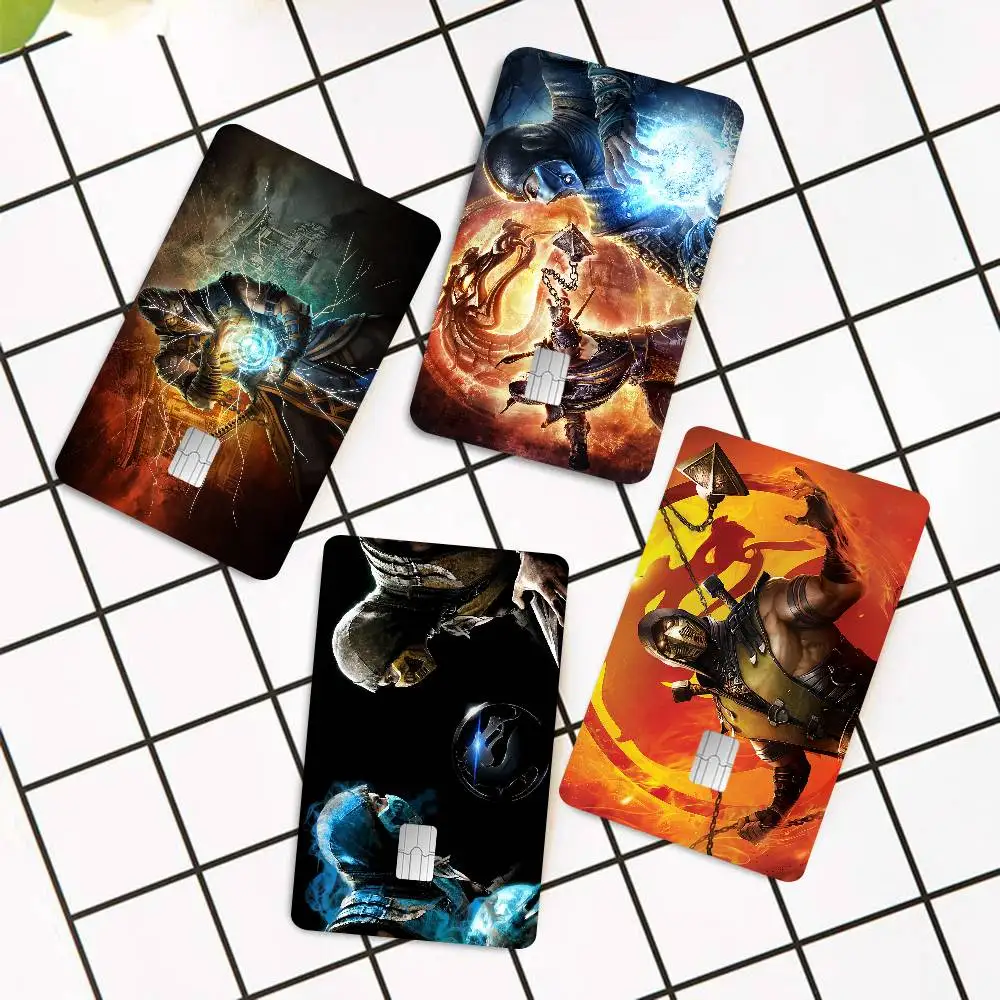 Fighting Game M-Mortal K-Kombat Anime Cartoon Bear Skin Sticker Film Tape Case For Big Credit Debit Card Front Side