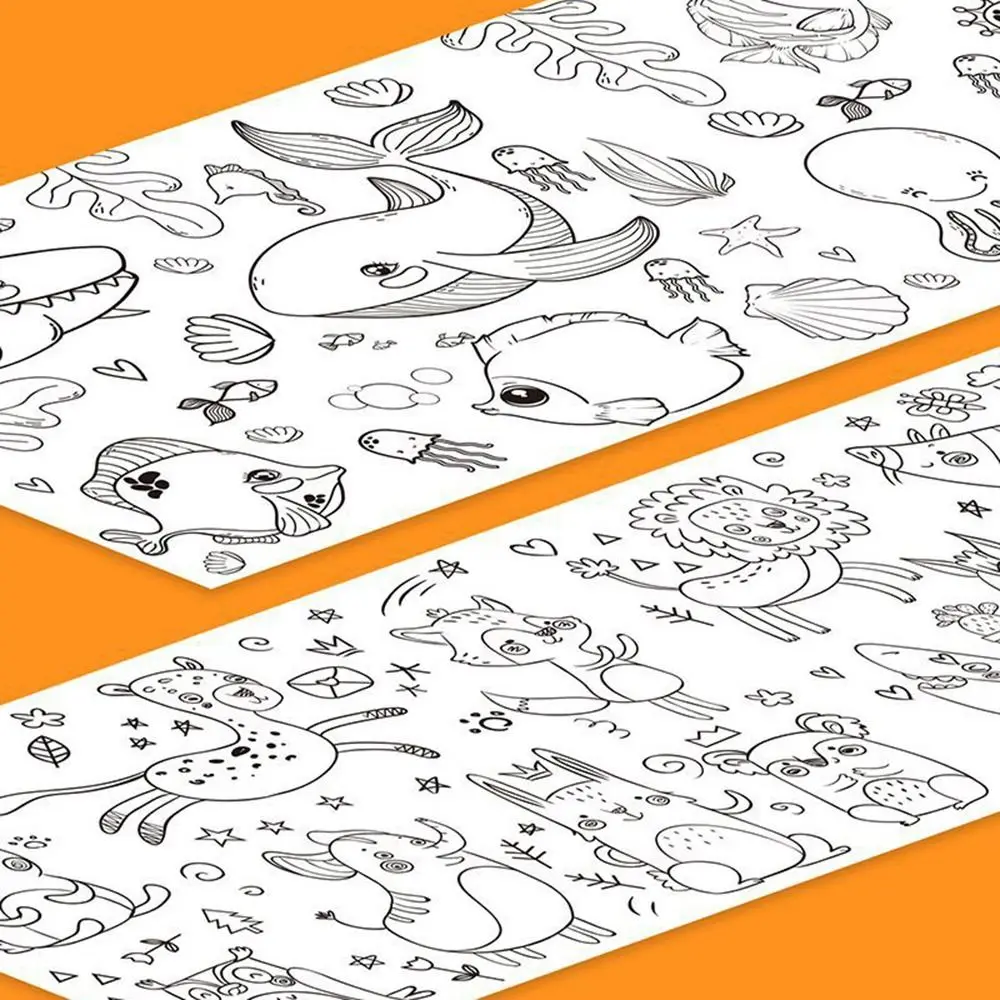 Paper Graffiti Scrolls Children Drawing Roll Color Filling Paper Scroll Blank Coloring Pages Children'S Drawing Scroll