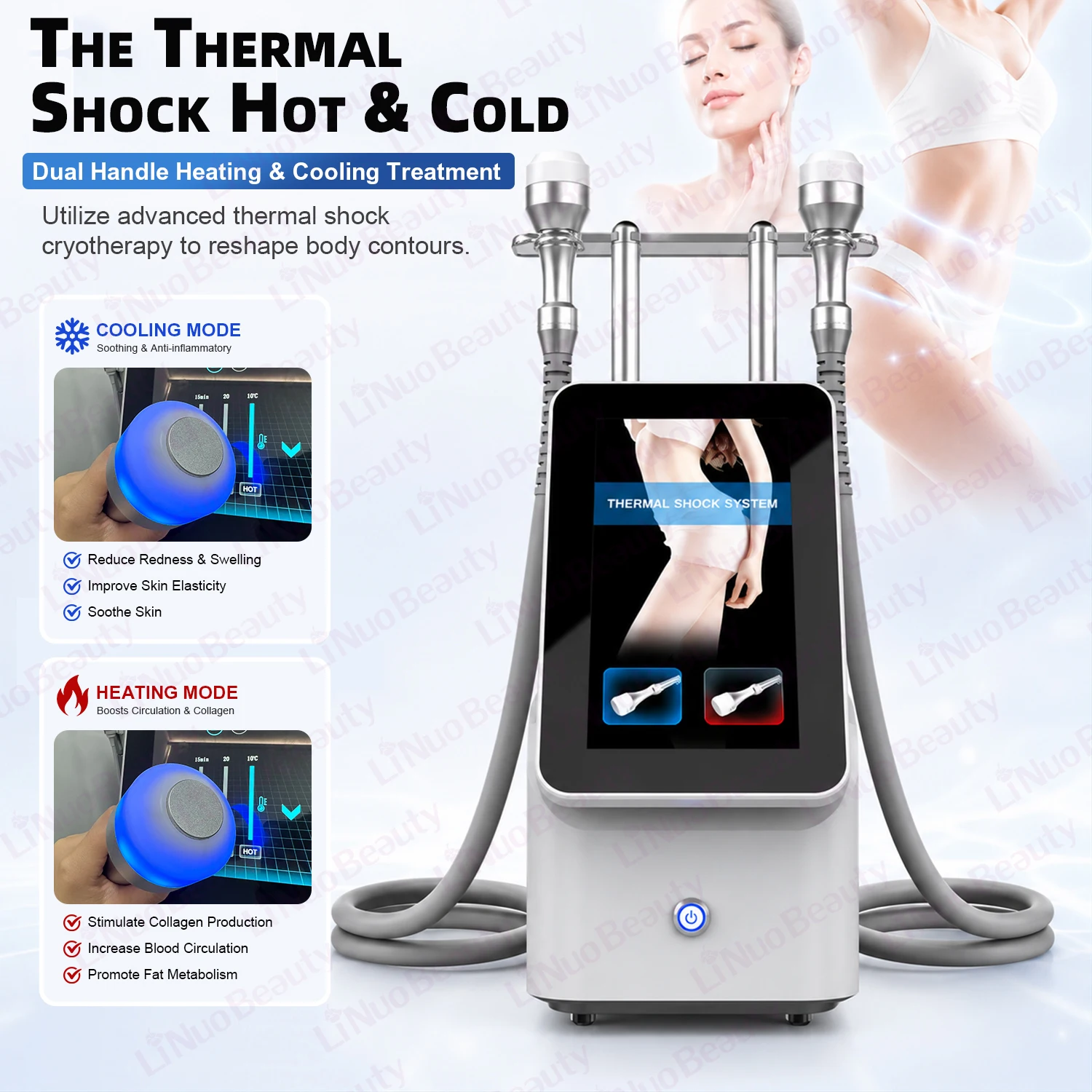 Cryotherapy Non-invasive Beauty Device Cryoskin Slimming Heat and Cold to Reduce Excess Fat and Improve Skin Imperfections