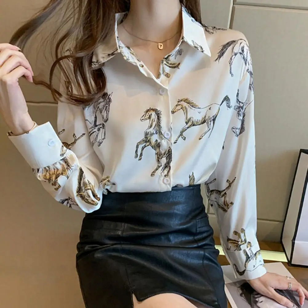 

Terrific Turn-down Collar Lady Autumn Shirt Buttons Office Fall Blouse Temperament Women Spring Shirt Lady Clothes