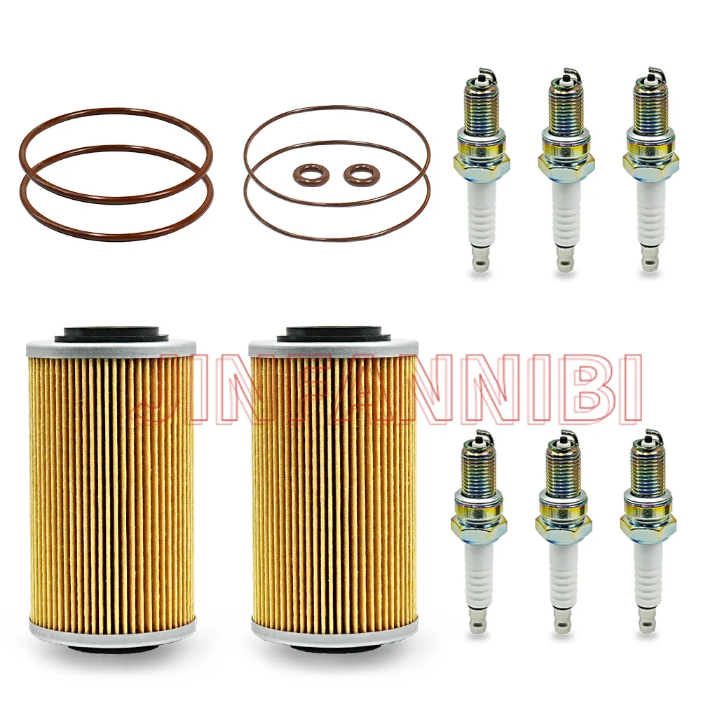 2 × طقم استبدال فلتر الزيت مع شمعة الإشعال لـ Sea-Doo GTX 155/215/230/255/260