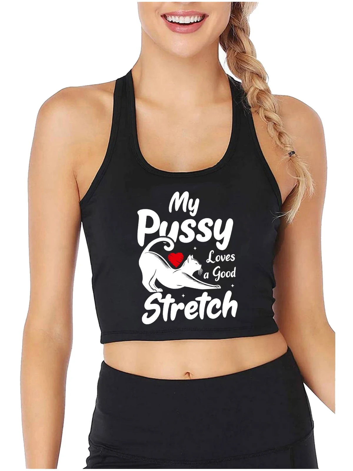 

Моя киска любит хороший эластичный дизайн, сексуальный укороченный топ, юмор, стиль флирта, топ на бретелях, свингер, озорная майка