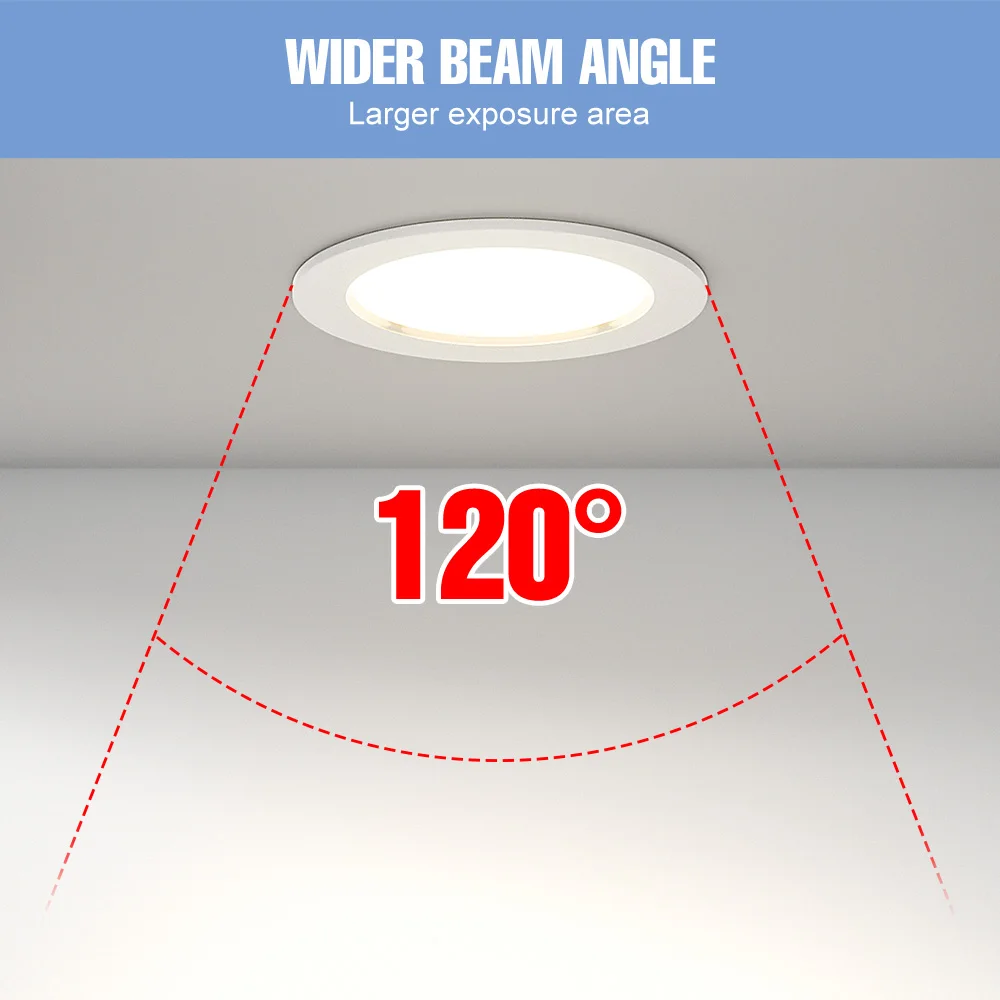 25W LED Downlight Recessed Round Ceiling Lamp Indoor Spotlights Home Living Room Kitchen Lighting Warm/Cold White 5W 10W 15W 20W