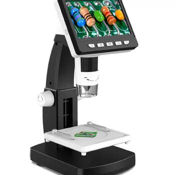 LCD Microscope 4.3" IPS Screen 50x-1000x Magnification, 1080P Digital Stand Microscopes, 8 LEDs, Also Compatible with Computer