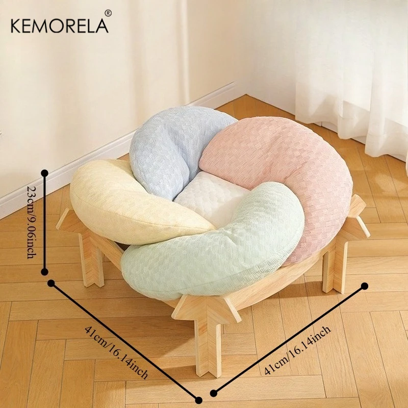 KEMORELA Divano soffice per animali domestici, poltrona rialzata per gatti da interno, lettino estivo rinfrescante in legno con cuscino, accogliente mobile per gatti_voghion.com