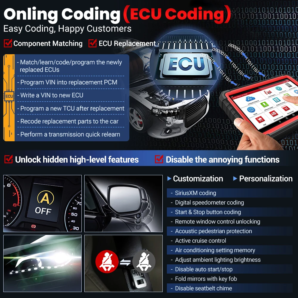 إطلاق X431 Pro3s Plus V5.0 "أدوات تشخيص نظام كامل للسيارات ، ECU الترميز اختبار نشط ، OBD2 الماسح الضوئي ، PK x431 Pro V +