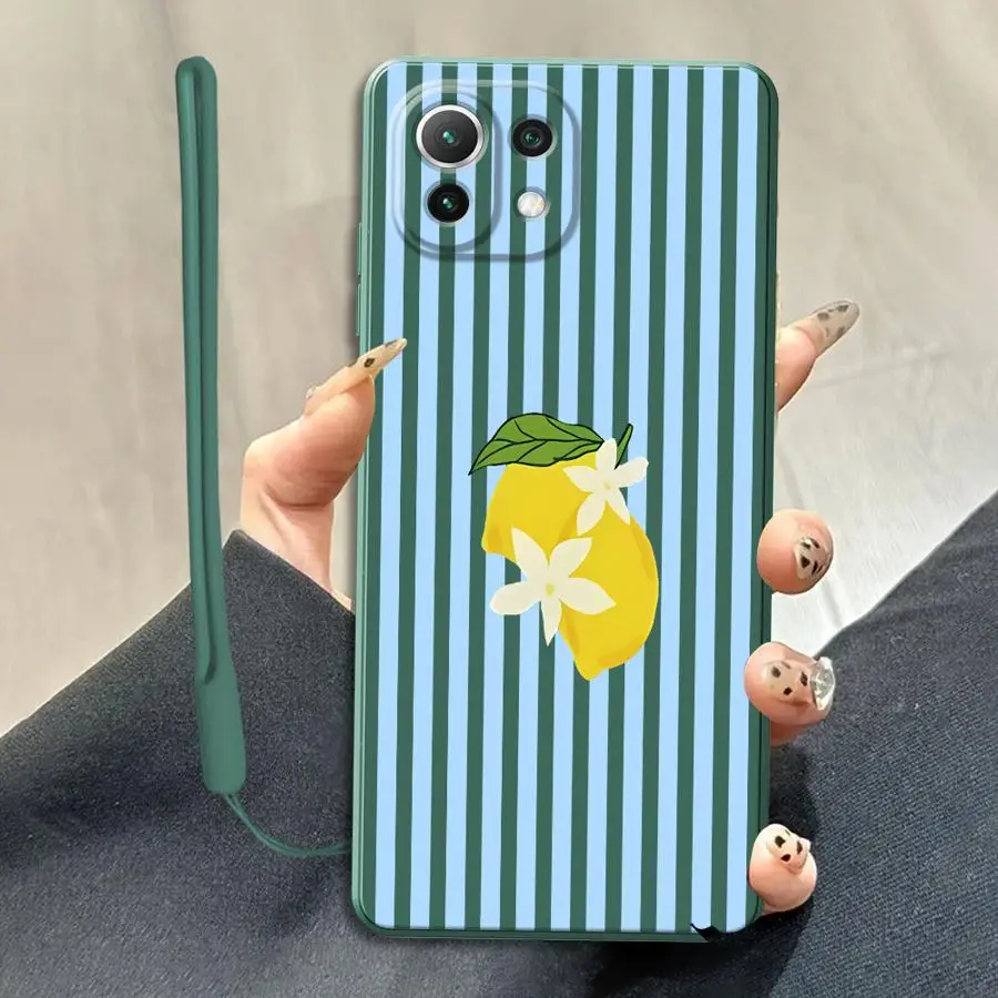 Lemon Cool Stripe Pattern Case for Xiaomi Mi 11 12 Lite 13 10T 11T 12T Pro Soft Funda Back Phone Cover view 4