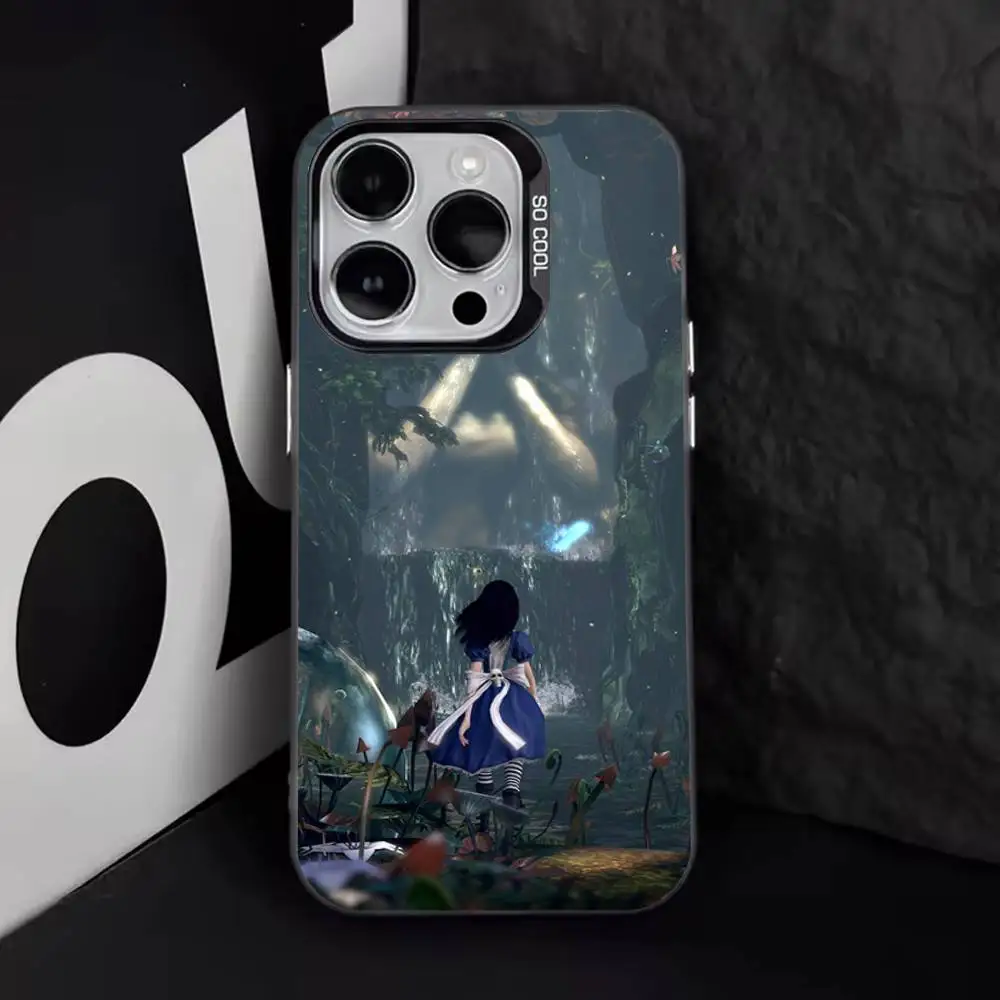 A-Alice M-Madness Returns Funda de teléfono para iPhone 17,16,15,14,13,12,11,Pro,Max,Plus,E,Air,Mini Funda de Tpu negra