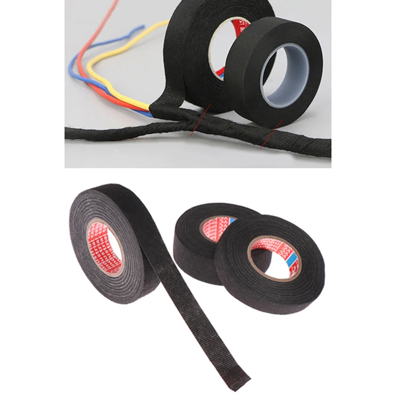 15mm Heat-resistant Flame Retardant Tape Adhesive Cloth Tape For Car High Temperature Wire Harness Cloth Tape Automotive Cable