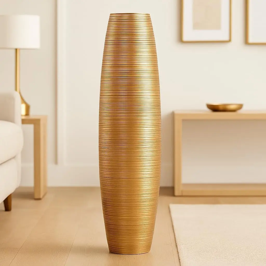 Large Floor Vase 34 inches Mango Wood for Pampas Grass, Dried Flowers | Decorative Vase for Living Room, for Branches & Dried He