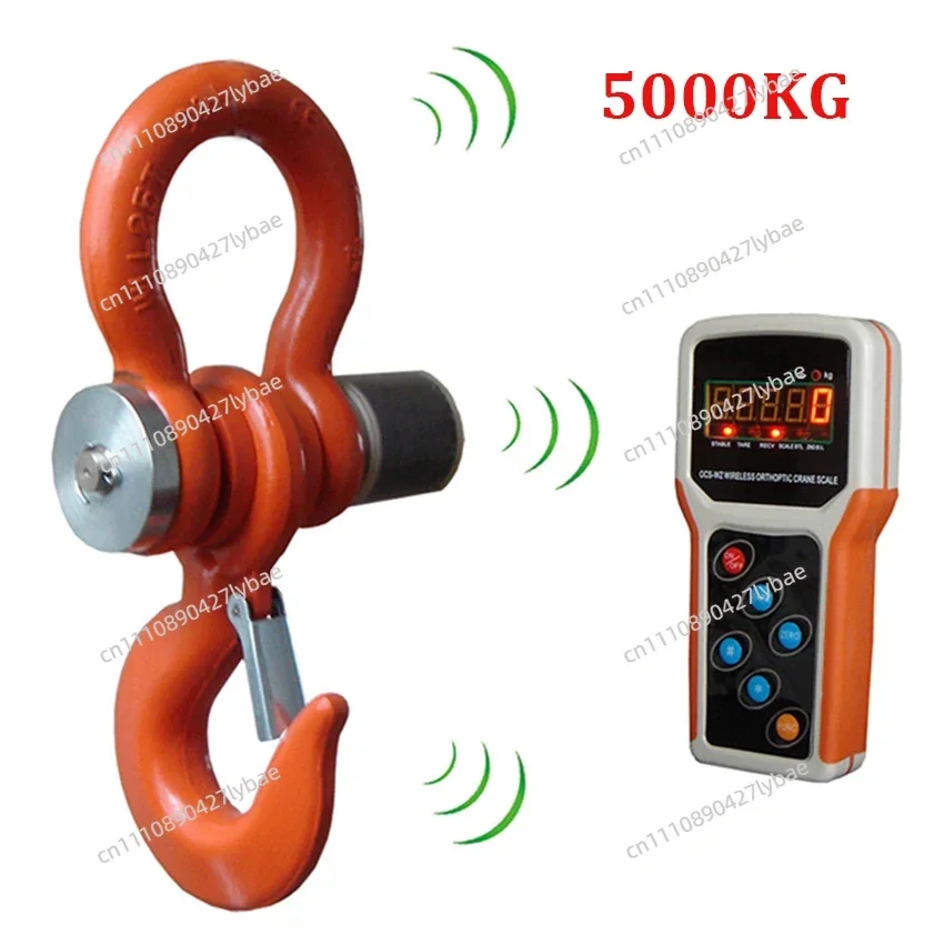 5000KG Wireless Electronic Digital Crane Scale Heavy Duty Industrial Hanging Scale with Handheld Meter 5T
