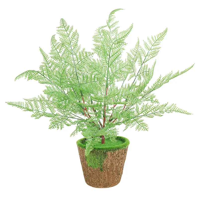 Small potted plants decorated with simulated plants, the back leaves of turtles with green leaves are fleshy, fake and green pla