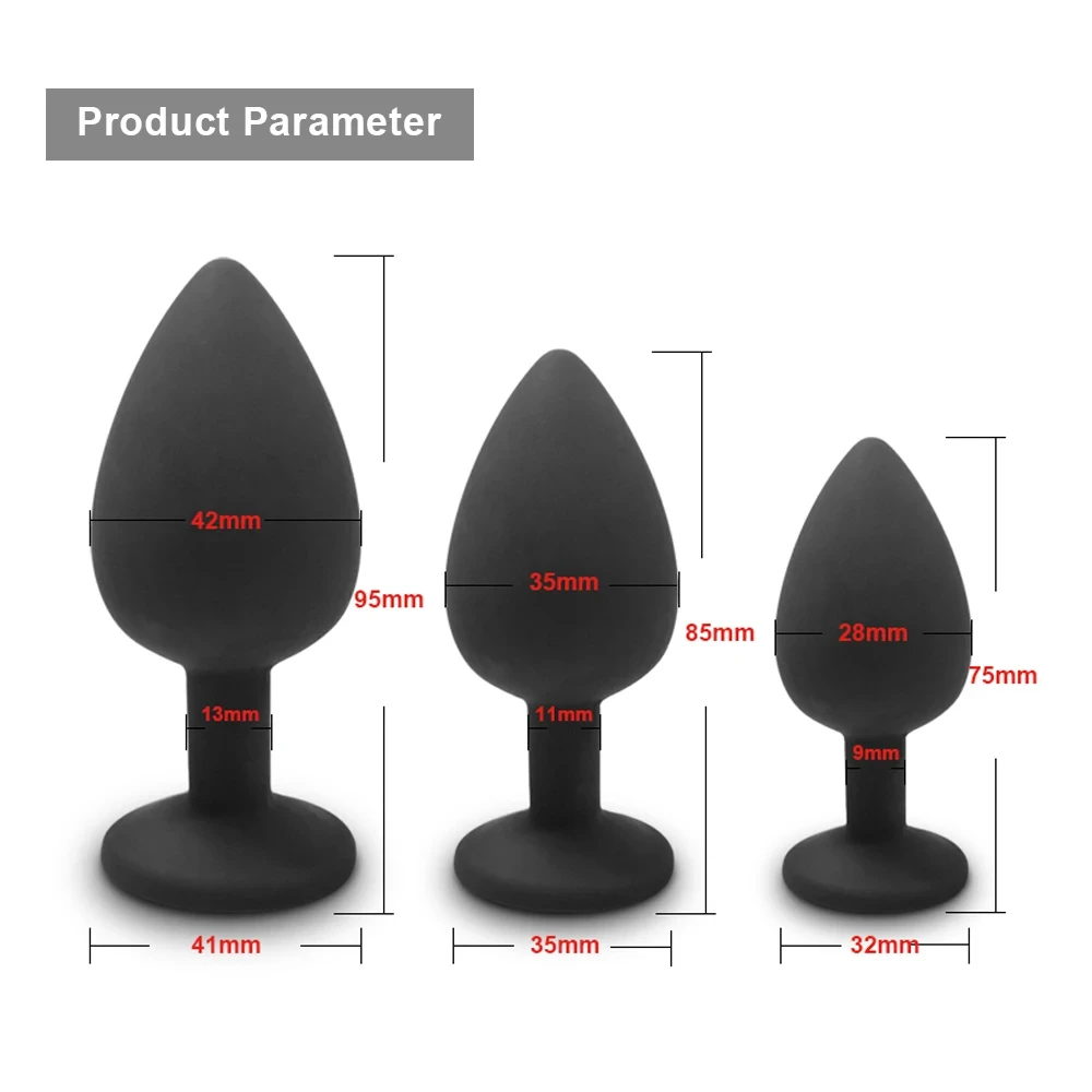 3 Size Silicone Butt Plug Anal Plug Unisex Sex Stopper Adult Toys for Men/Women Anal Trainer Prostate Massager Dildo for Couples