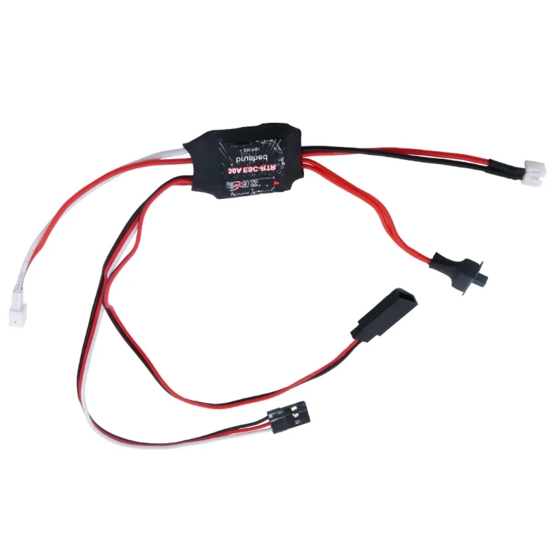 Controlador electrónico velocidad cepillado 30A para 1/16 1/18 1/24 coche todoterreno camión barcos tanques 4-8V 2S