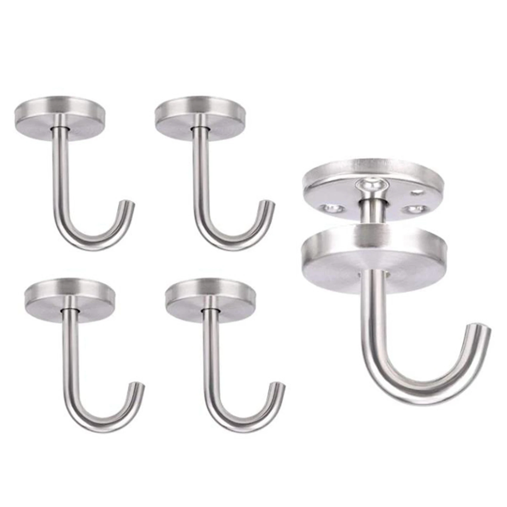 ABRE-10 Pcs Stainless Steel Ceiling Hook Round Base Top Mount Overhead Wall Hook For Hanging Plants Bird Feeders Wind Chimes