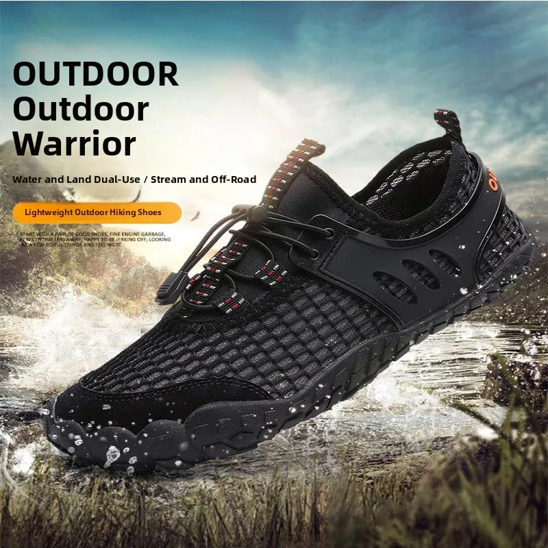 Men's Outdoor Wading Shoes Five-Finger Large Size Swimming Shoes Anti-Slip Breathable Hiking Shoes Quick-Dry Snorkeling Shoes