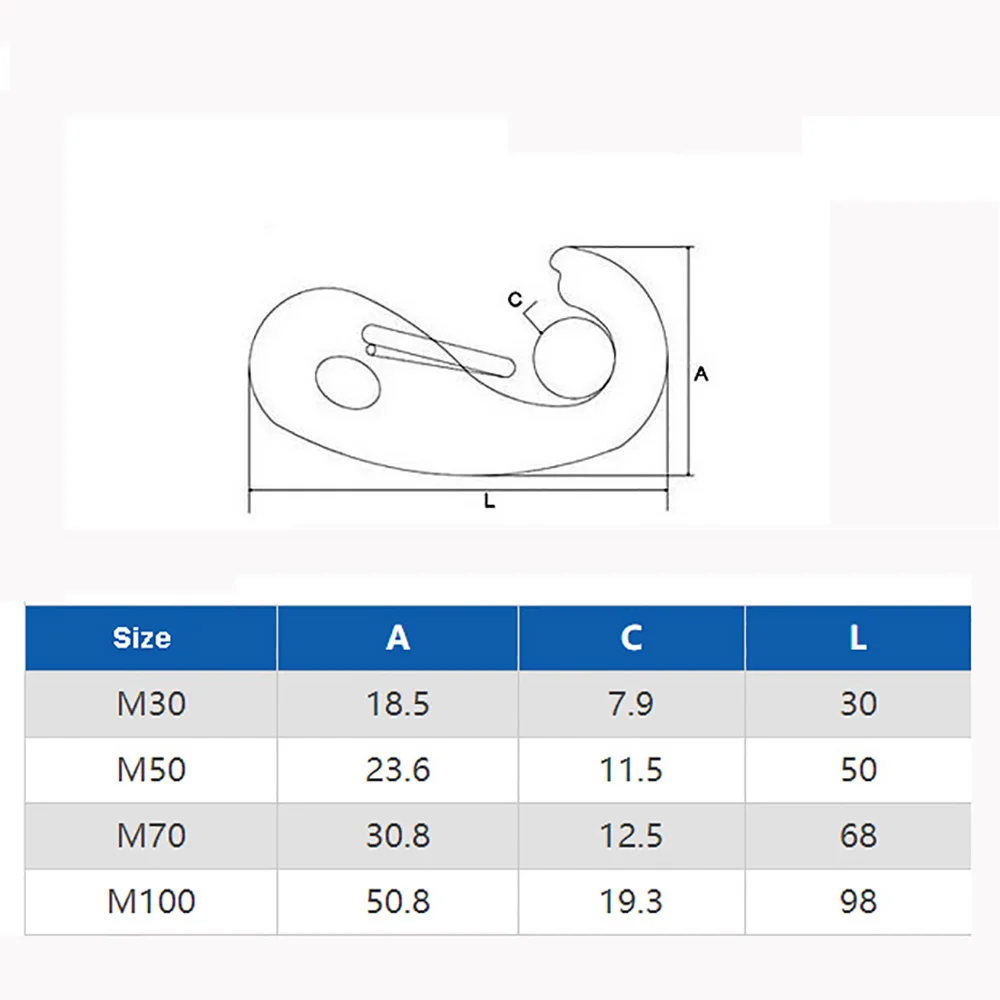 Egg Shape Spring Snap Hook Lobster Hook Marine 304 Stainless Steel M30 M40 M50 M70 M100 Quick Link Carabiner Buckle