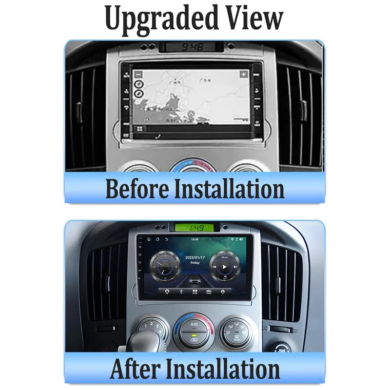 لشركة هيونداي H1 II 2 TQ 2007 - 2015 مشغل راديو السيارة أندرويد السيارات الوسائط المتعددة نظام تحديد المواقع والملاحة BT 8 الأساسية شاشة تعمل باللمس 5G واي فاي #3