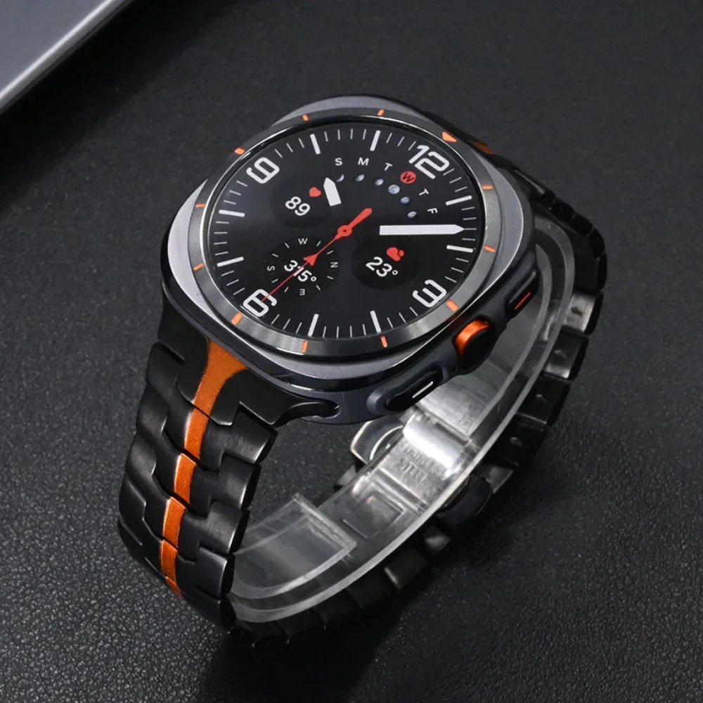 No Gaps Bracelet for Samsung Galaxy Watch Ultra 47mm Stainless Steel Link Band for SAMSUNG GALAXY ULTRA 7 47MM Luxury Men Strap