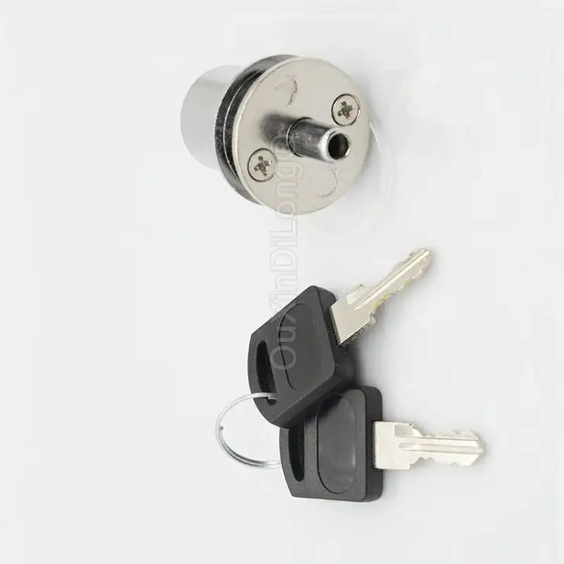 2PCS Display Cabinet Lock Glass Showcase Lock Sliding Glass Case Door Locks Push Lock keyed Aliked for 0.12