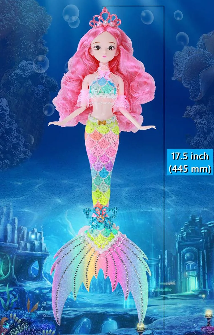 Ropa de muñeca de princesa sirena con la Sirenita Ariel, accesorios para muñecas, regalos de cumpleaños, Kit de juguetes para niñas 3, 4, 5, 6, 7, 8