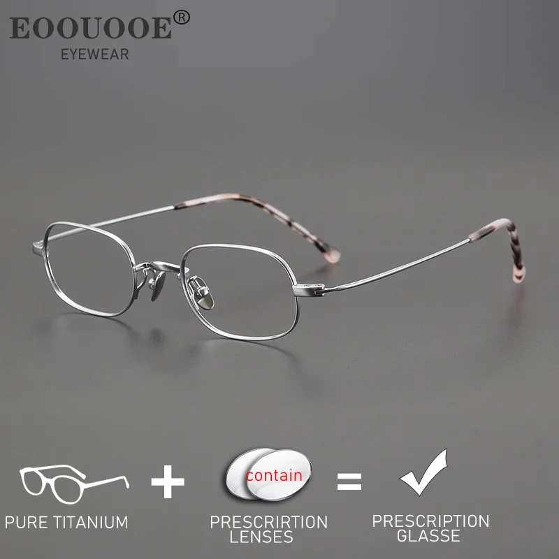 

Ultra Small Eyeglass Prescription Glasses Clear UV Lenses Myopia Reading Spectacle Photochromic Men Pure Titanium Eyewear