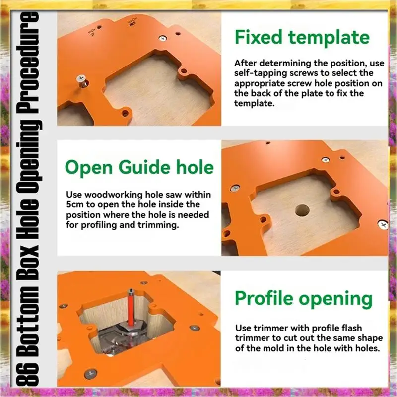 ABSU Socket Drilling Hole Locator Opening Template Arc Radius Trimming Wardrobe Embedded No Handle Slotting Switching