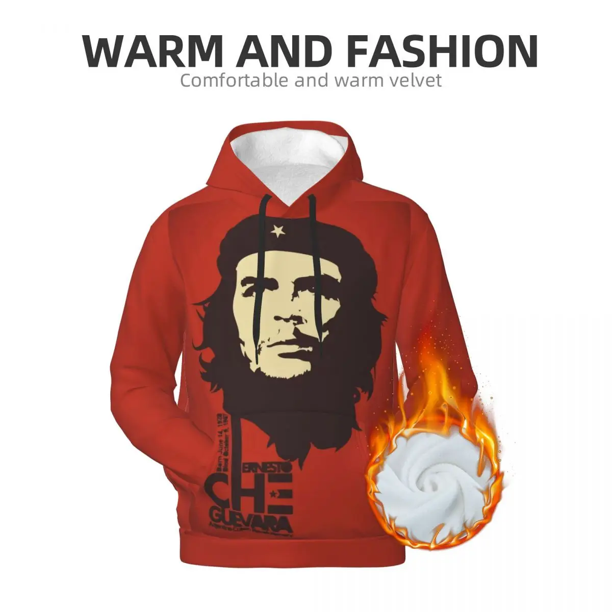 Che Guevara Hero Loose Hoodies Couple Famous Revolutionaries Korean Fashion Hoodie Autumn Retro Printed Hooded Shirt 2XL 3XL 4XL