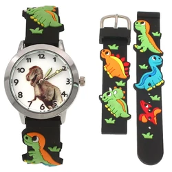 Reloj Digital de cuarzo para niños y estudiantes, cronógrafo con correa de silicona y dinosaurio, estilo informal, a la moda, para verano