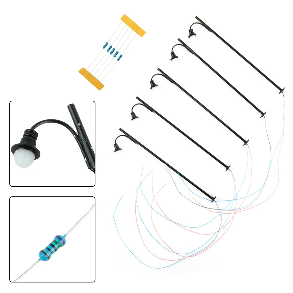 High Quality Practical 100% Brand New Model Lamps Lights 5pcs Building Layout H0 Kit HO 6060 Lattice Mast Track