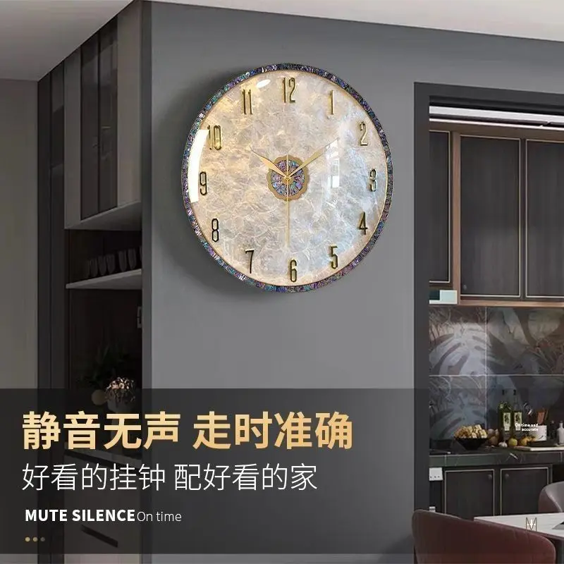 Light luxury modern high-end Internet celebrity restaurant living room shell mechanical clock silent