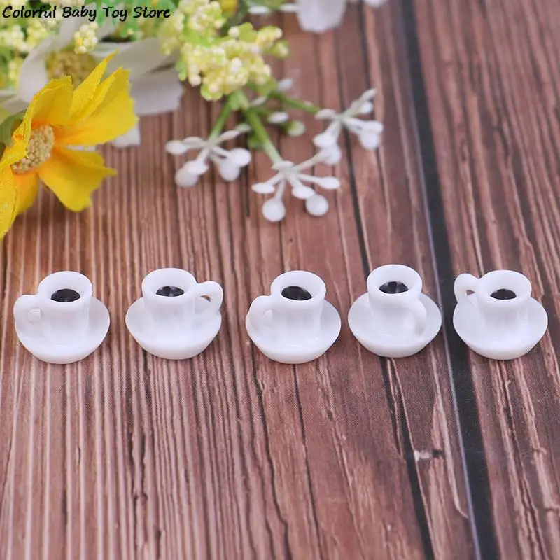 5Pcs/lot Mini Miniature Doll House Coffee Cup Kitchen Room Food Drink Home Tableware Decors Dolls Accessories