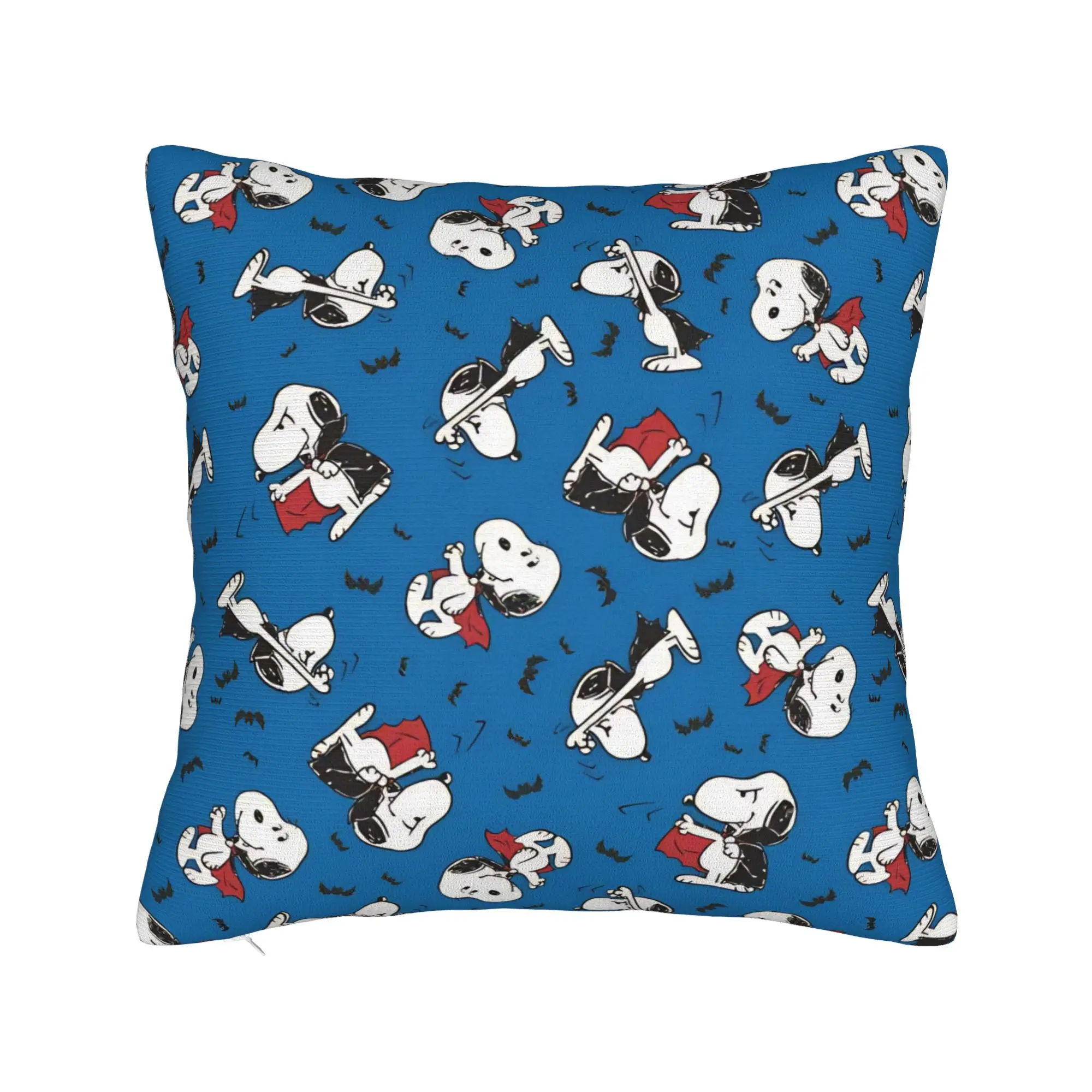 Halloween Snoopys Square Pillow Cases Bat Cushion Cover Vintage Zipper Decor Pillowcover for Sofa 45*45cm