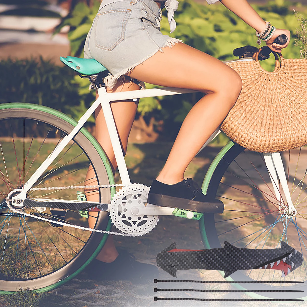 

2 Sets Bike Protection Tape Chain Protector Sticker Protective Cover Dynamic The