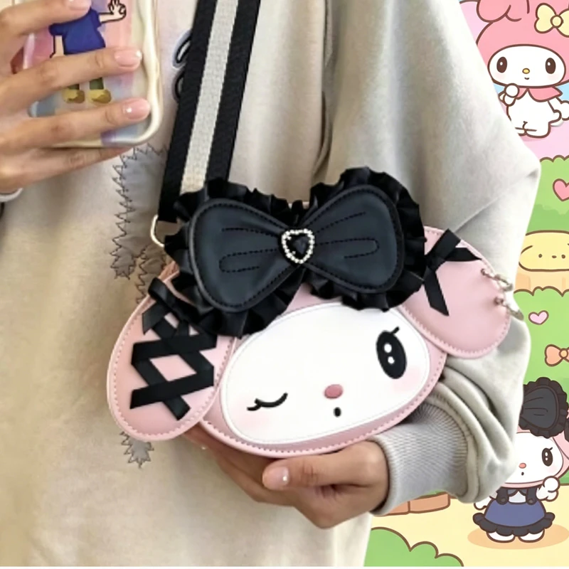 

My Melody Kuromi Crossbody Bag New Student Girl Kawaii Cartoon Cute Cartoon Leisure All-Match Fashion Bags for Woman