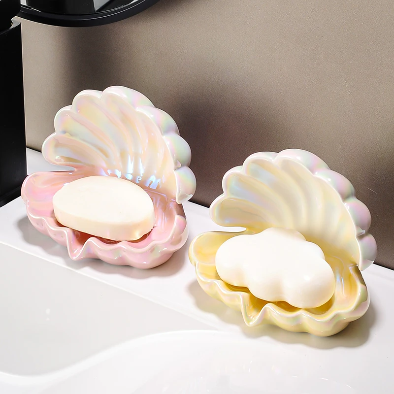 

*Shell Soap Box Drain Bathroom Washstand Storage Household Soap Dish