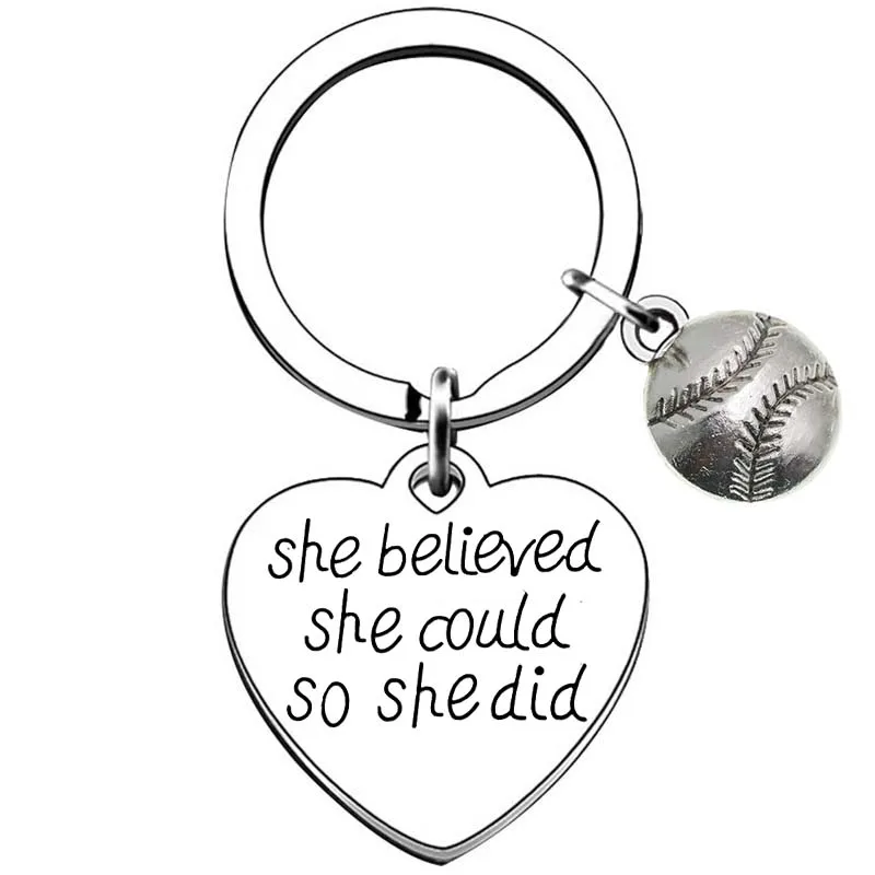 Heart shape Softball trainer Keychain, Personalized Keychain, Softball Gift, Great trainer Gift, Softball trainer Gifts