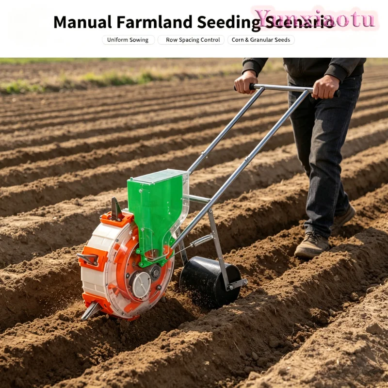 Adjustable Row Spacing Hand Roller Seeder 8 Replaceable Seed Wheels Corn Peanut Soy Vegetable Handheld Sowing Tool