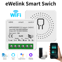 16A Mini WiFi Smart Switch Module Breaker eWeLink App Smart Switch Relay Works with Alice Alexa Google Home For DIY Led Light