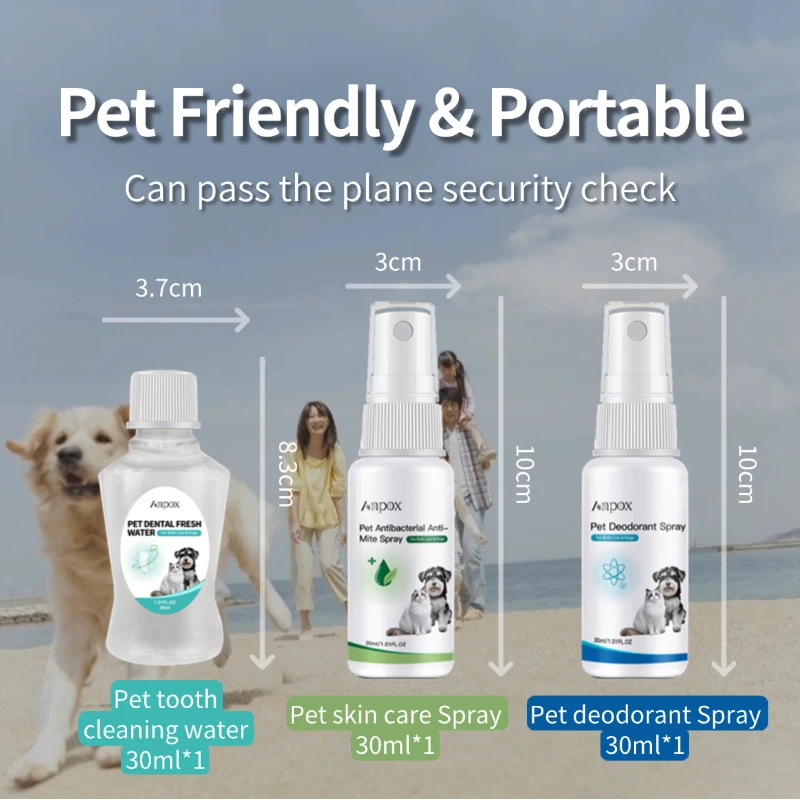 مجموعة العناية بالحيوانات الأليفة Anpox 3 في 1: تنظيف الأسنان، التحكم المضاد للبكتيريا والعث - حجم السفر، للقطط والكلاب #5