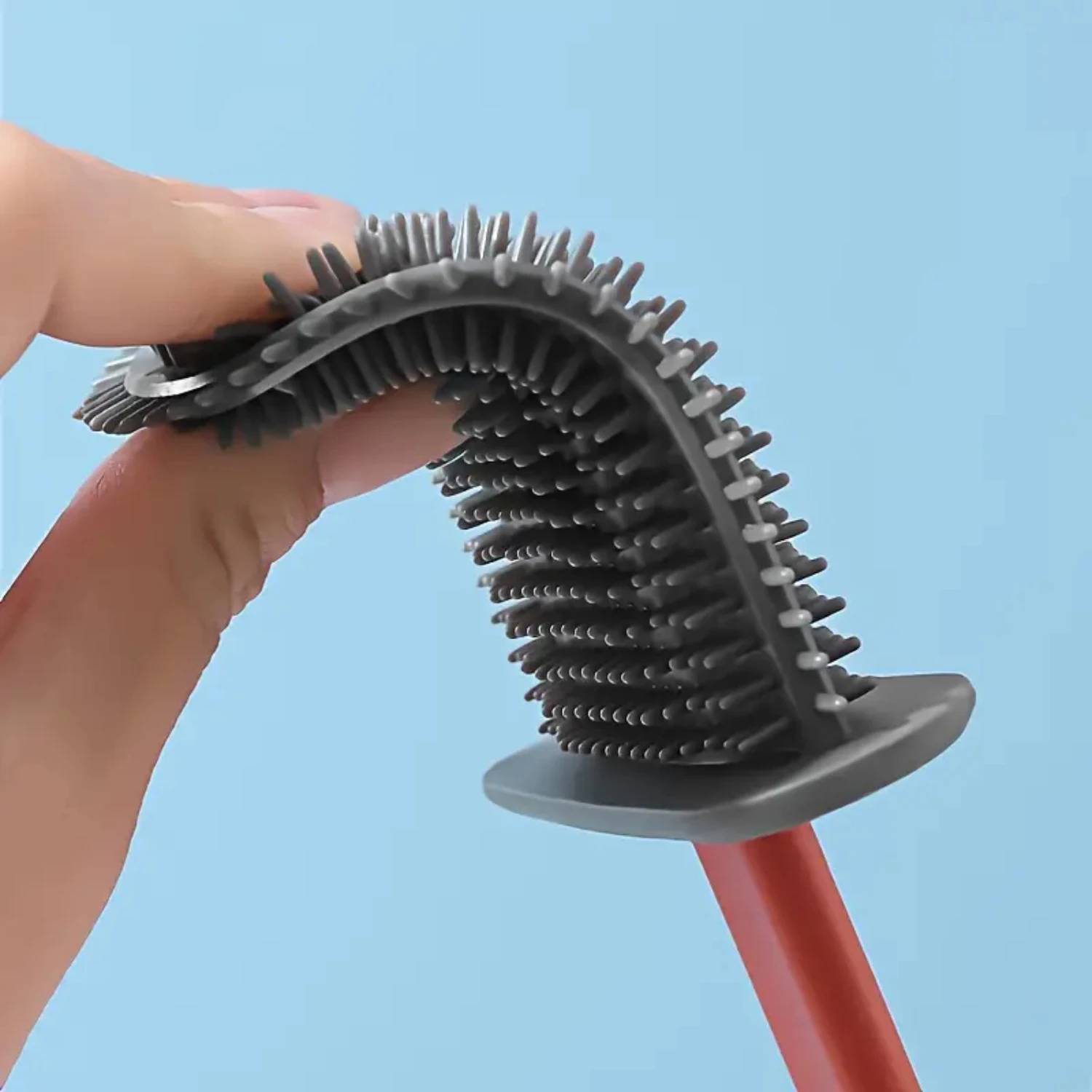 Thorough Cleaning with Efficient Long Handle Cloud Silicone Toilet Brush Suitable for Bathroom Use, Ideal for Removing Stubborn