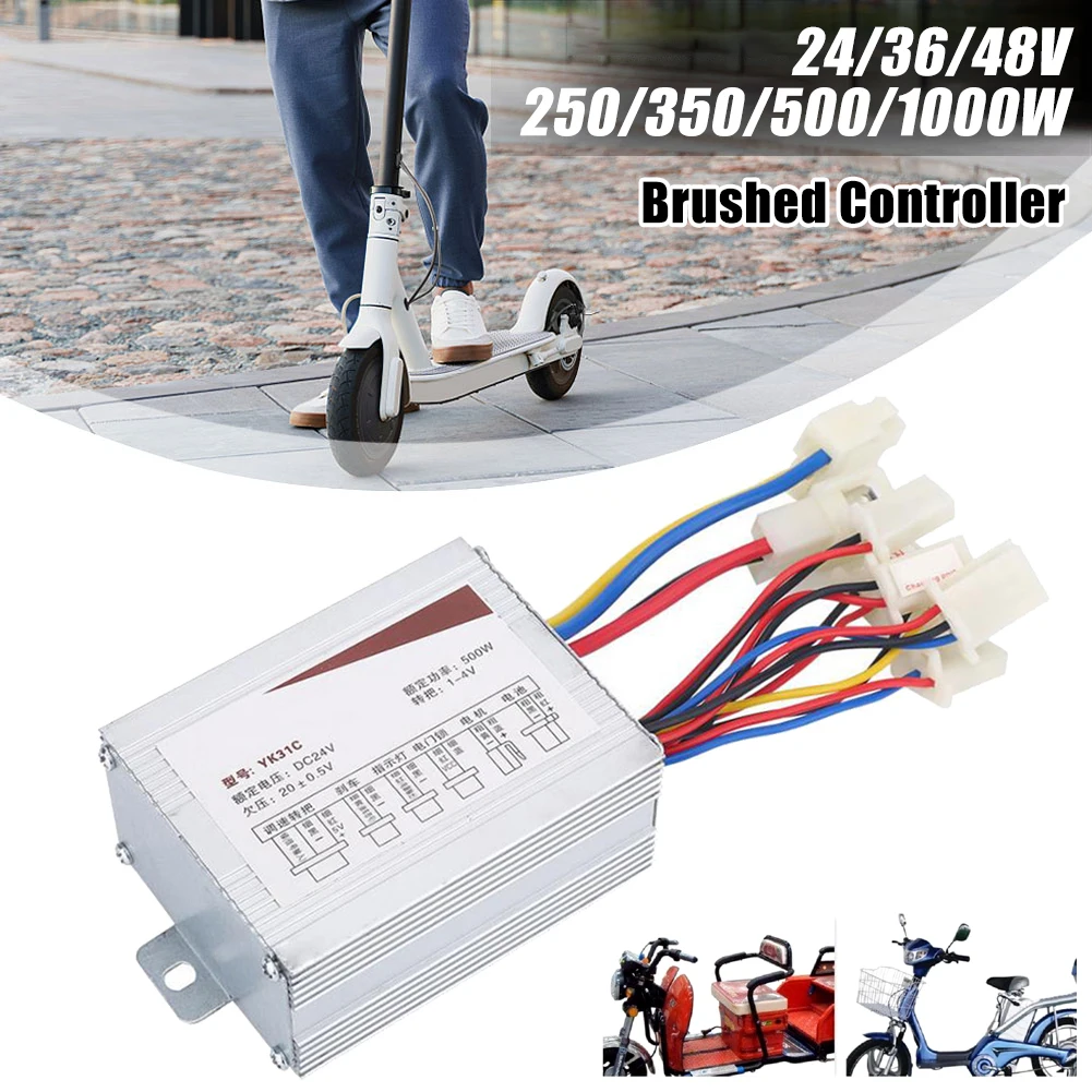 

24V/36V/48V 250/350/500W/1000W DC Electric Bike Motor Brushed Controller for Electric Bicycle Scooter Ebike Controller Accessory