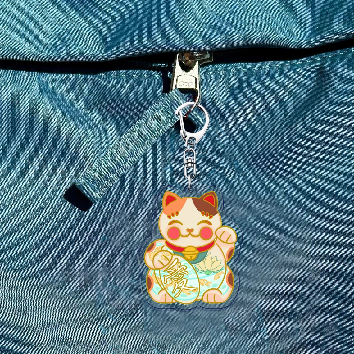 Japanese Tradition Culture Art Keychains for Women Accessories Bag Charm Katana Tokyo Keyrings Jewelry Friends Gifts view 3