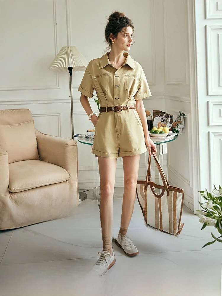 

Джинсовые комбинезоны цвета хаки, женские летние новые рабочие костюмы с высокой талией, свободные женские джинсы OLrain, европейский модный бренд