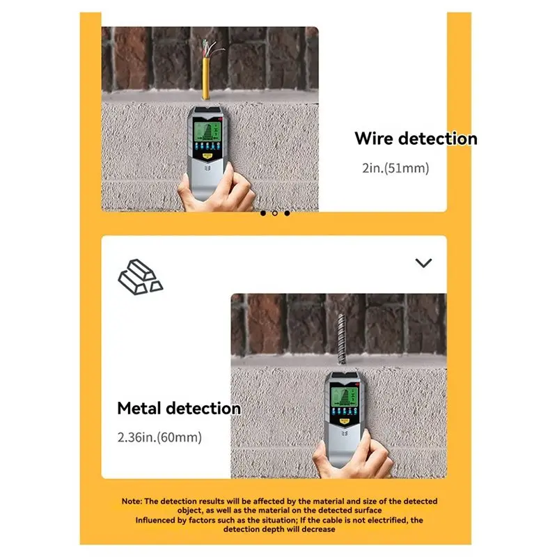 【تخفيضات سريعة】كاشف الحائط الإلكتروني 5 في 1 متعدد الوظائف للكشف عن المعادن المحمولة مسمار الخشب أداة قياس إلكترونية #5