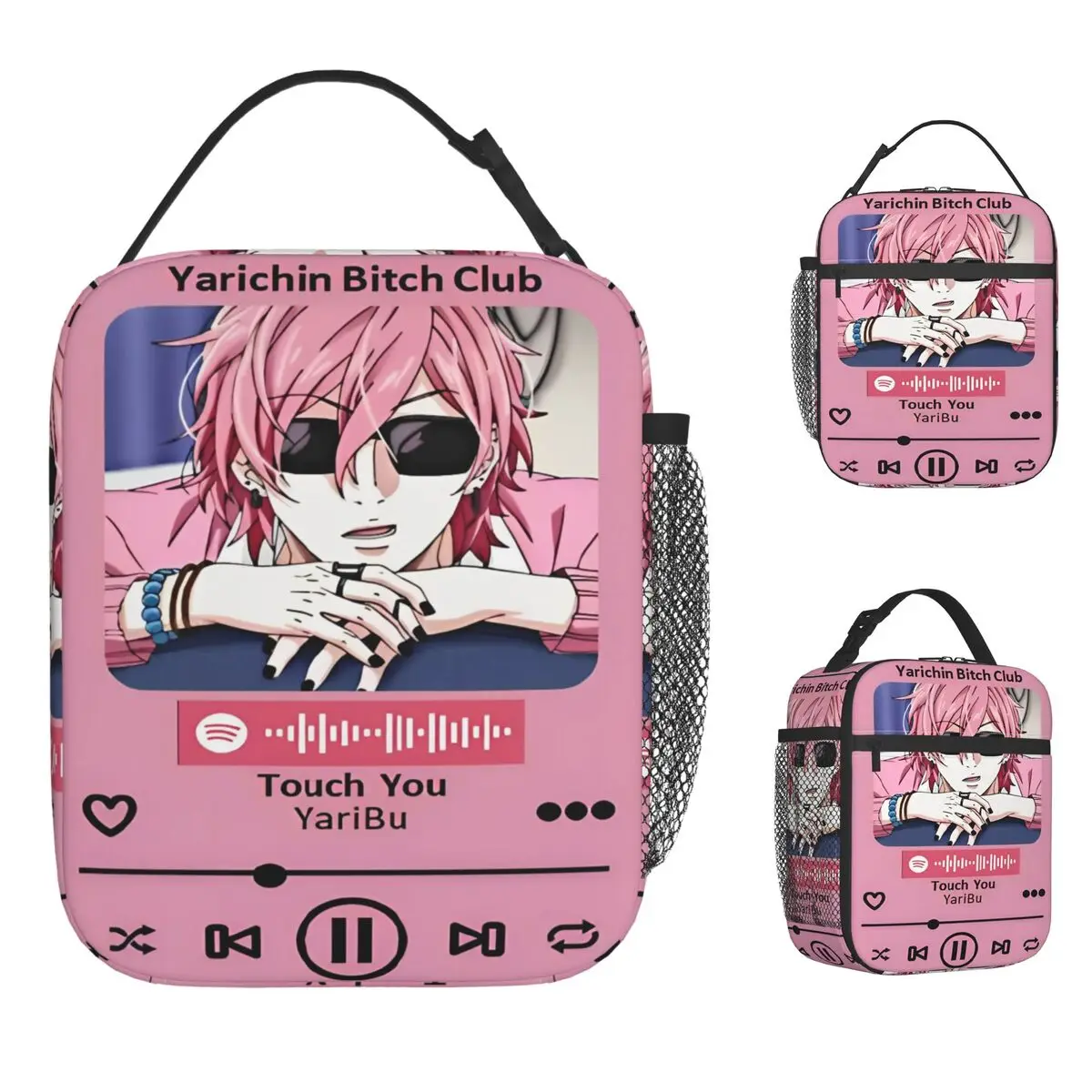Yarichin B Club Lunchtasche Akemi Keiichi Outdoor-Picknick-Lunchbox für Erwachsene, modisches Grafikdesign, Thermo-Lunchtaschen