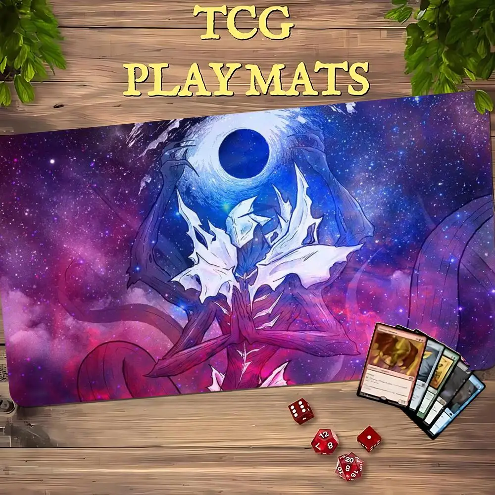 Starry Moon White Dragon Magic Card Battle Mat TCG Playmat Anti-Slip Base Gathering Gaming Mat Board Game Mat for TCG