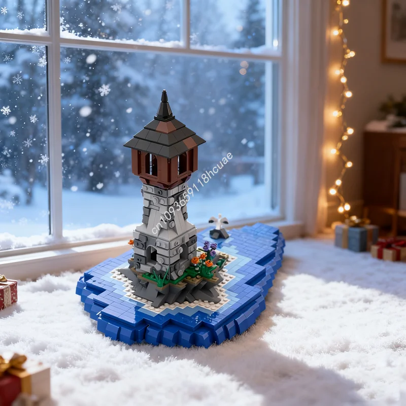 

979 шт. MOC мини-маяк, модель замка, строительные блоки, идея, образование, Рождественский подарок, кирпичная игрушка, детский день рождения