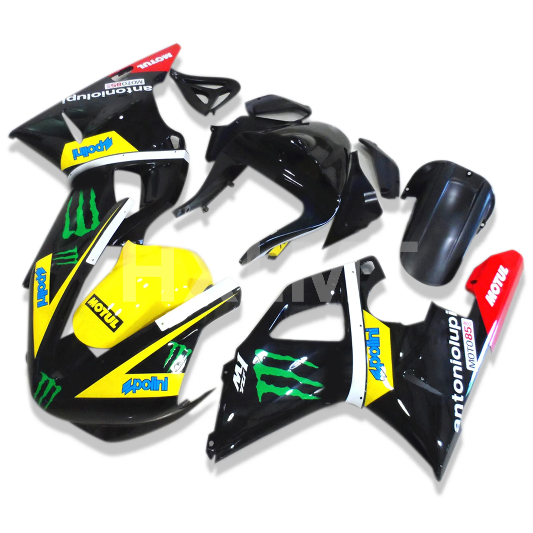 

Rebuilt Motorcycle Fairings Kit for YAMAHA YZFR1 00 01 YZF R1 2000 2001 YZF1000 YZF-R1 Injection Gloss Black Bodywork Set